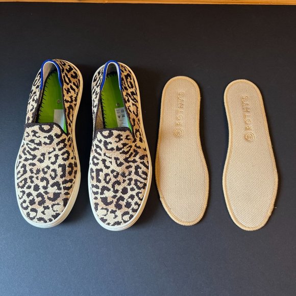 Rothy's The Sneaker Desert Cat Leopard Cheetah Animal Print Slip On Size… - Picture 2 of 16